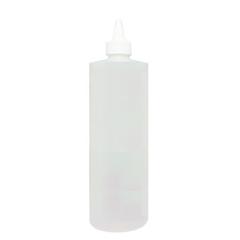 Natural Clear Plastic Squeeze Bottle with White Twist Top Spout (12 Pack) 16 oz
