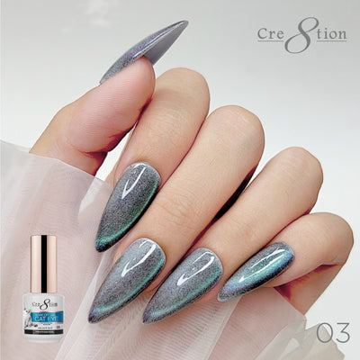Hands wearing Mystical Cat Eye Gel 03 By Cre8tion