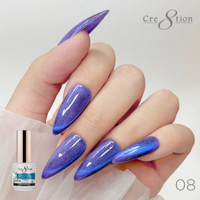 Hands wearing Mystical Cat Eye Gel 08 By Cre8tion