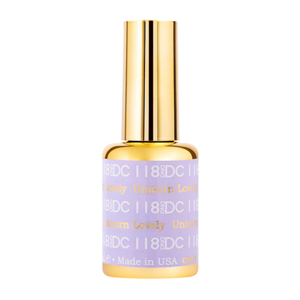 gel bottle of DND DC Gel - 118 Unicorn Lovely