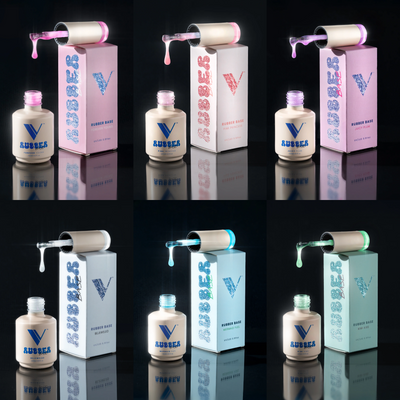 V Beauty Pure Glitter Addiction Rubber Base Collection - 6 Colors