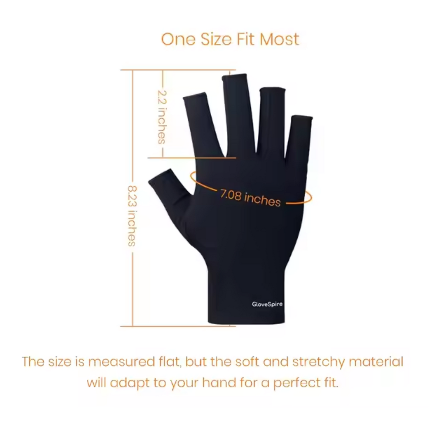 measurement for Protection Black Gloves