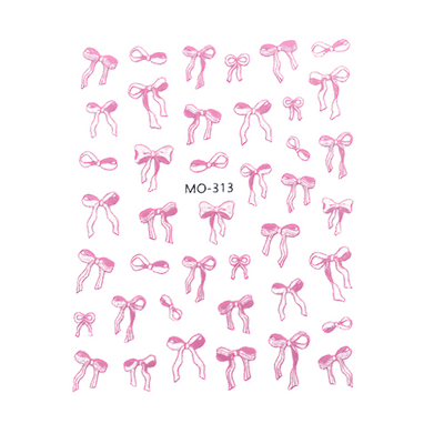 Nail Art Stickers - Pink Ribbons (MO-313)