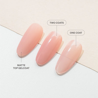 swatch of 407 Flushed Light & Shadow Sheer Gel Couleur by Apres