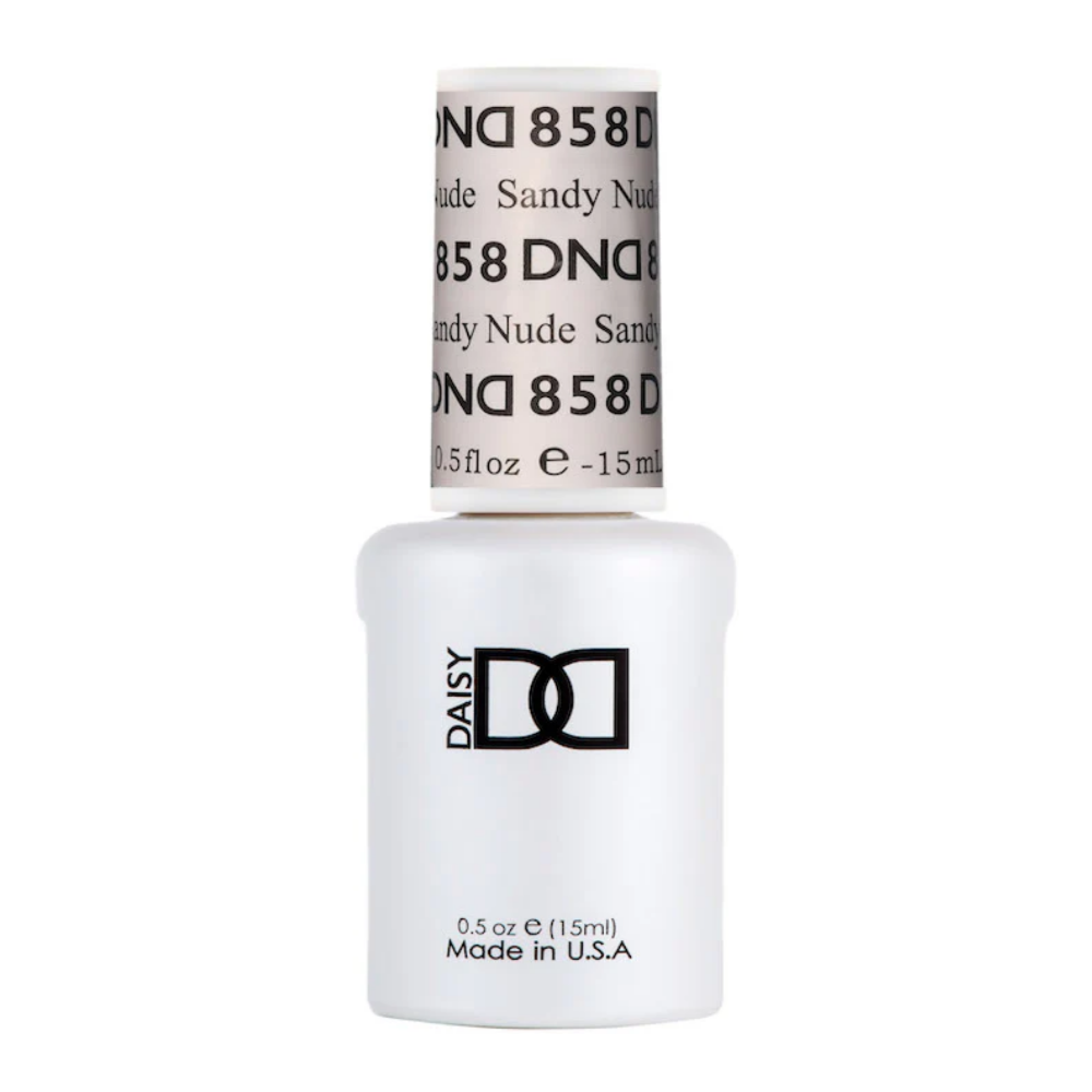 gel bottle of DND Gel Polish - 858 Sandy Nude