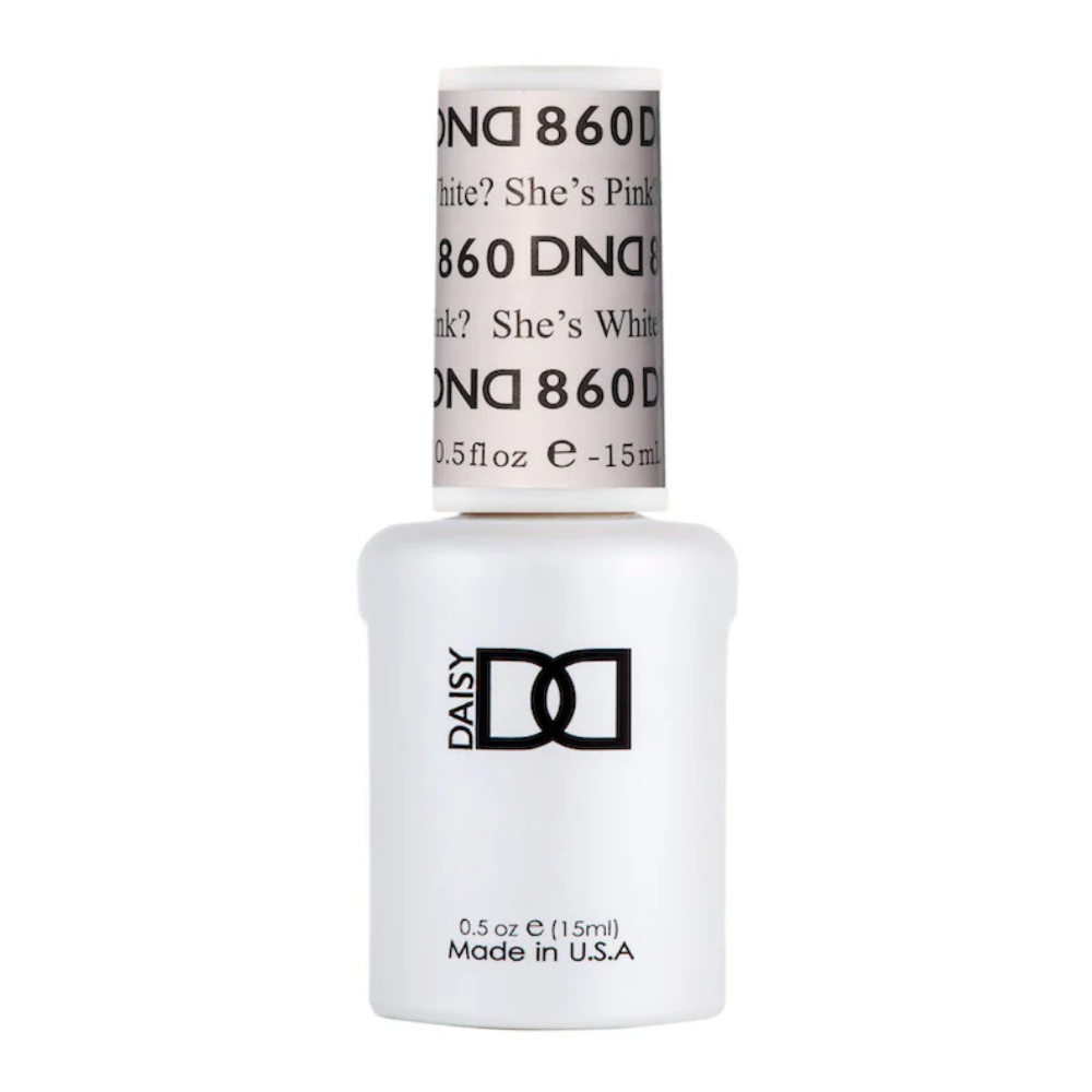 gel bottle of DND Gel Polish - 860 She's White? She's Pink?