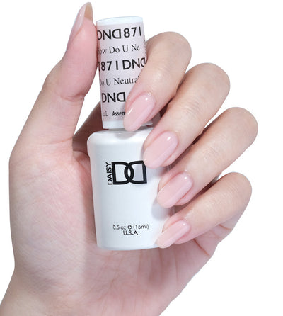 hands wearing DND Gel ‘How Do U Neutral?’
