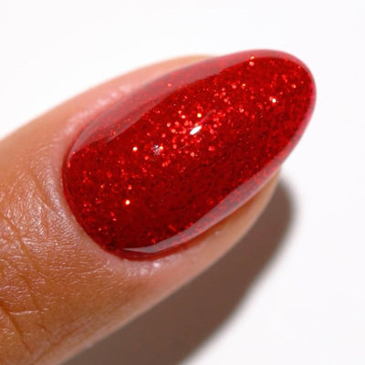 finger swatch for DND Gel Polish - 898 Red Aura