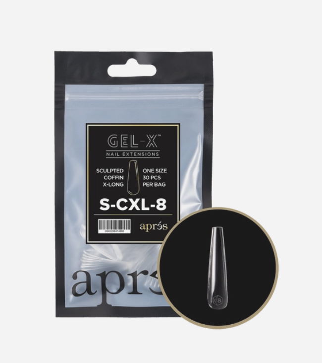 Apres Sculpted Gel-X Extra Long Coffin Tips 30pc #8