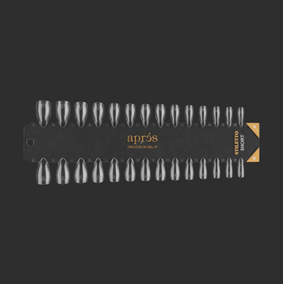 Apres Gel-X Tip Black Swatch: Natural/Sculpted Short Stiletto