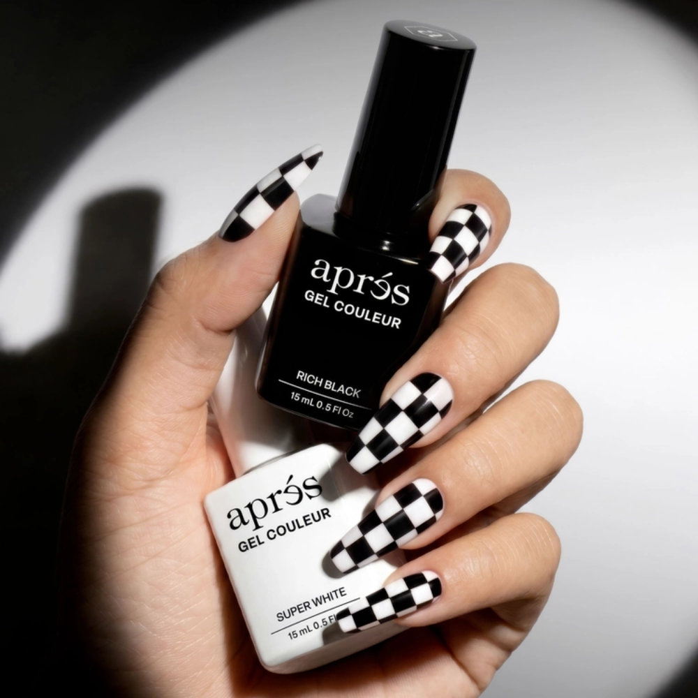Apres Gel Couleur 15ml - Rich Black and super white