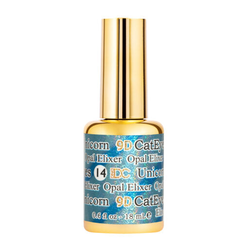 bottle of DND DC 9D Cat Eye Gel 'Opal Elixir'