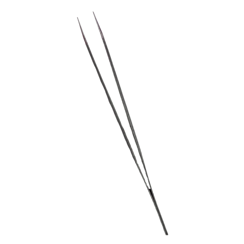 Nail Art Tweezer Tool w/ Silicone Pusher - Black
