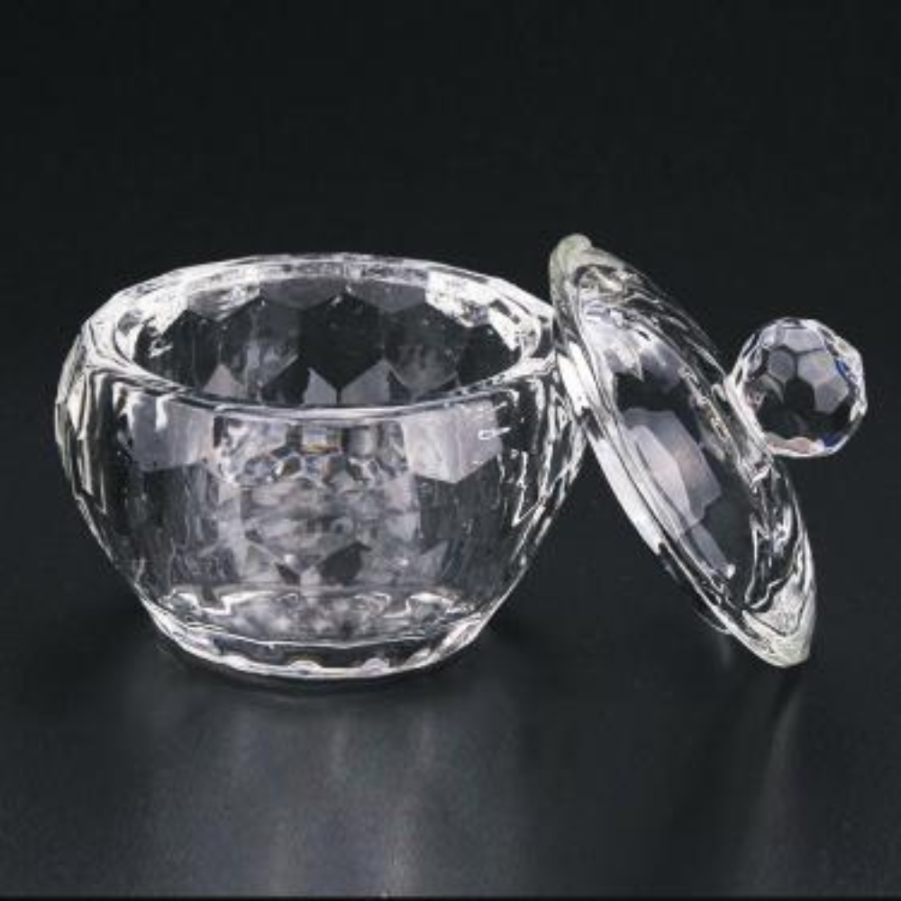 Crystal Glass Jar w/ Lid - Apple Shape open