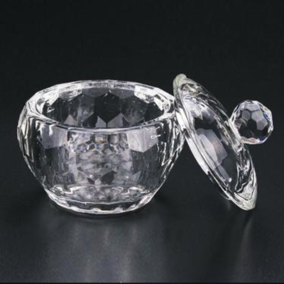 Crystal Glass Jar w/ Lid - Apple Shape open