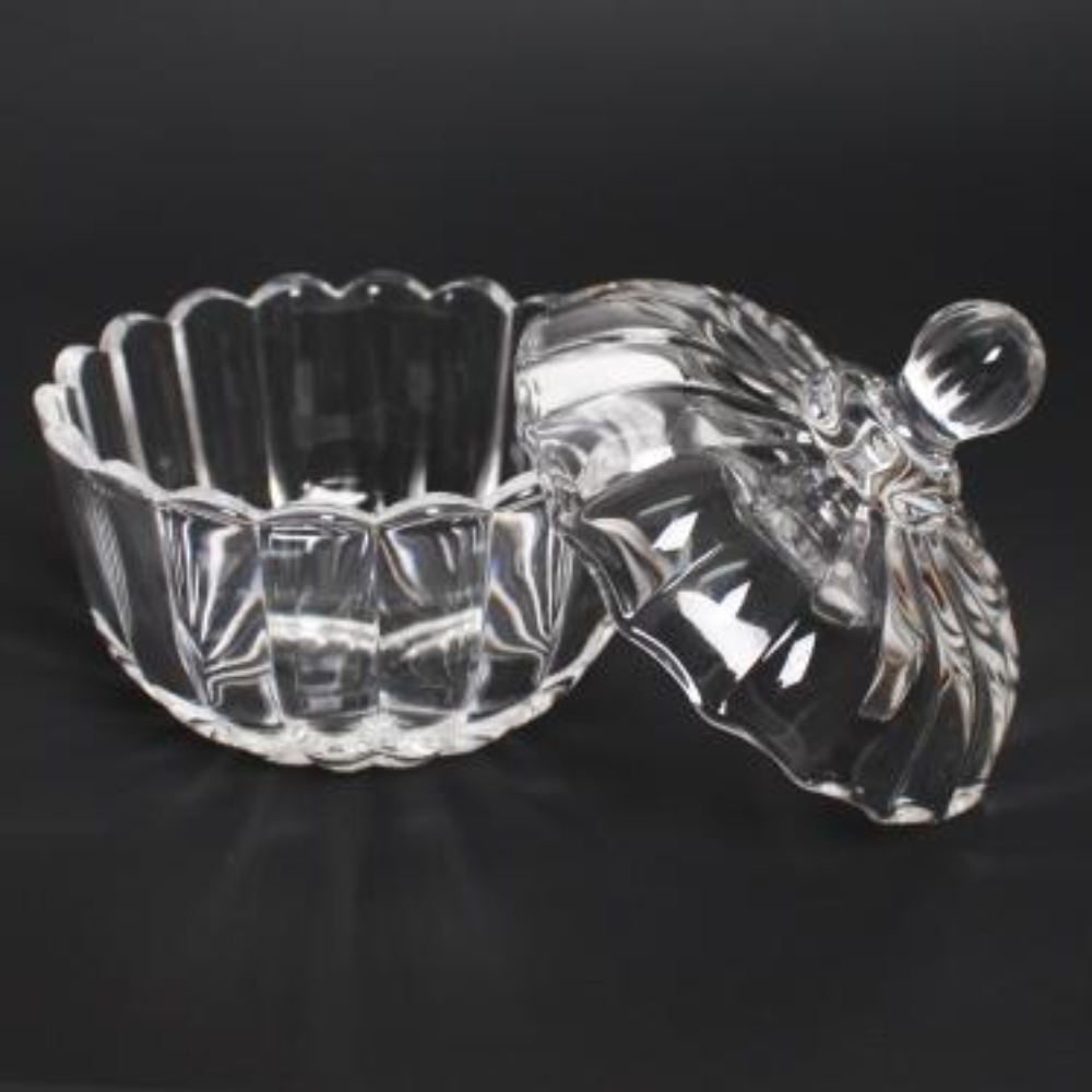 Crystal Glass Jar w/ Lid - Pumpkin open