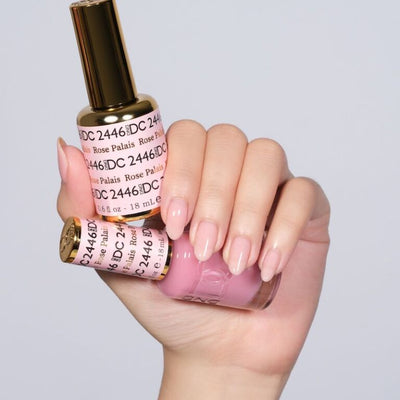 hands wearing 2446 Rose Palals Gel & Polish Duo by DND DC