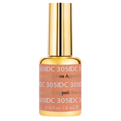 Hands wearing DND DC Gel 305 Bon Appetit