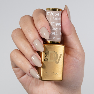 hands wearing DND Diva Gel - 054 Jurassic Grey
