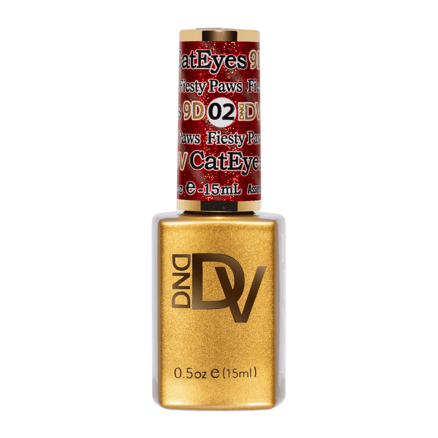 gel bottle of DND Diva Fiesty Paws Glassball 9D Cat Eye