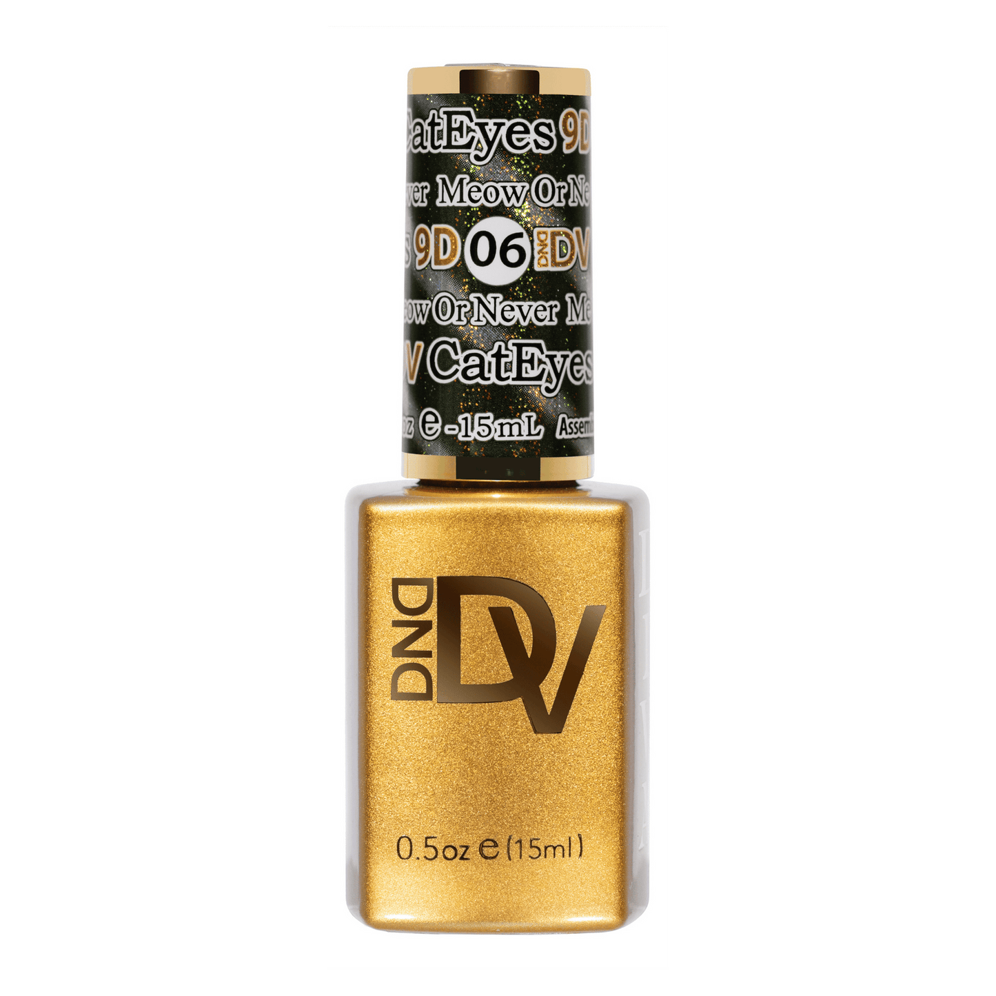 gel bottle of DND Diva Meow Or Never 9D Cat Eye