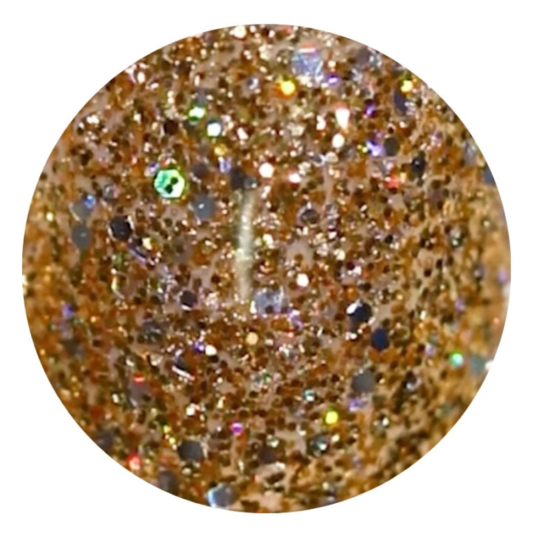 swatch of 401 Golden Sahara Star Gel Polish by DND