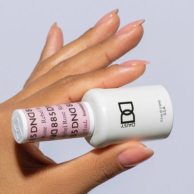 hands wearing DND Gel Polish - 885 Rebel Rose
