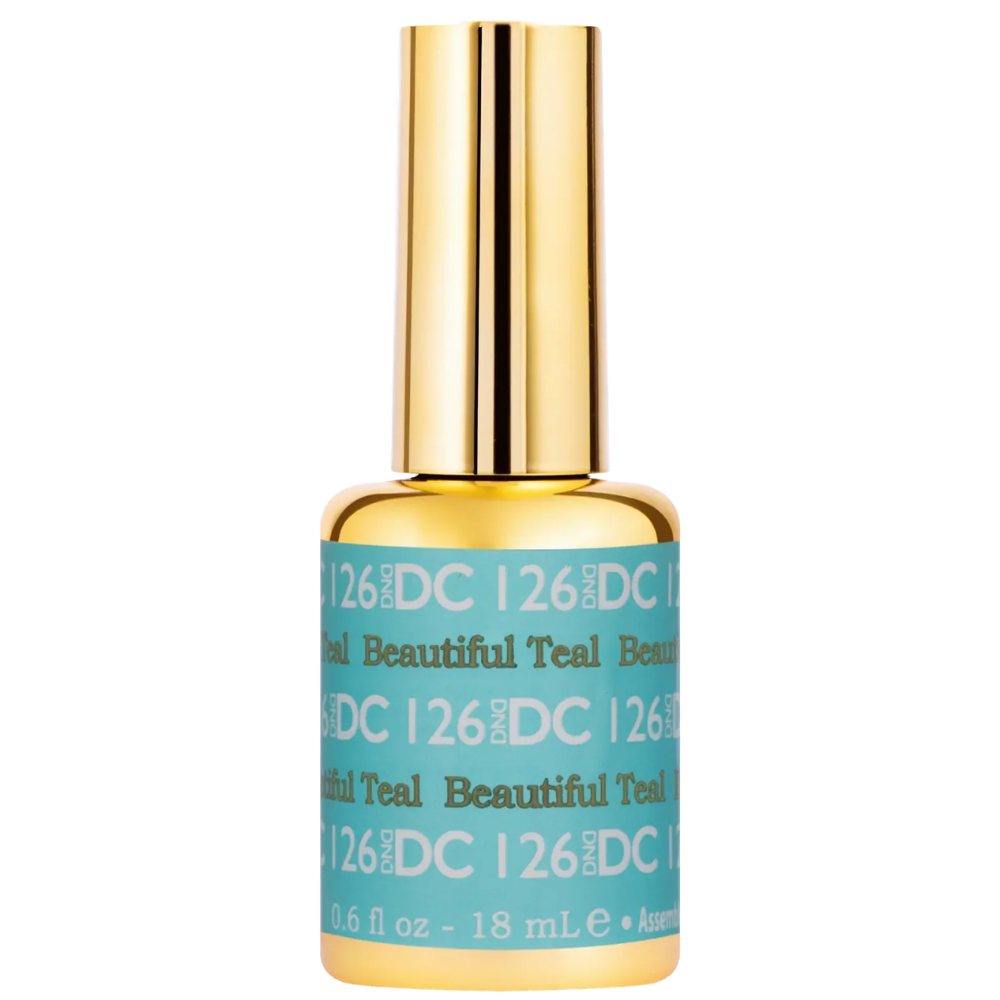 gel bottle of DND DC Gel 126 Beautiful Teal