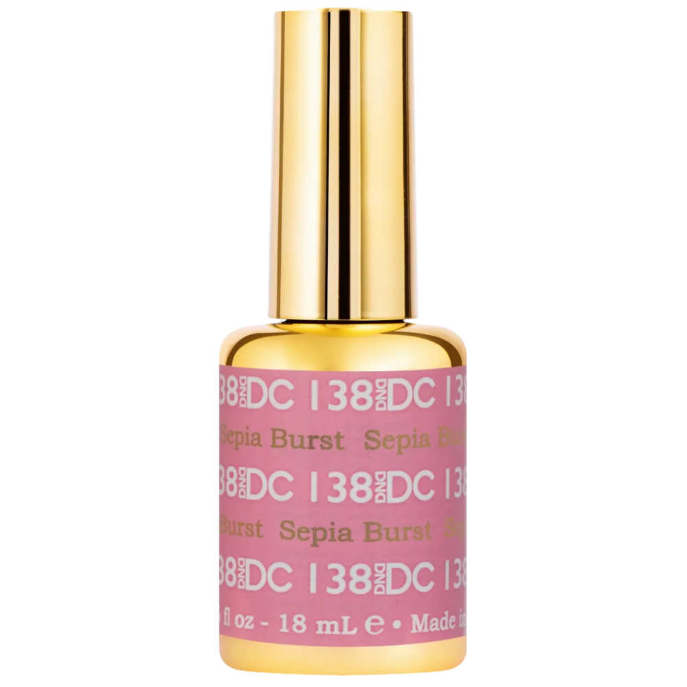 gel bottle of DND DC Gel - 138 Sepia Burst