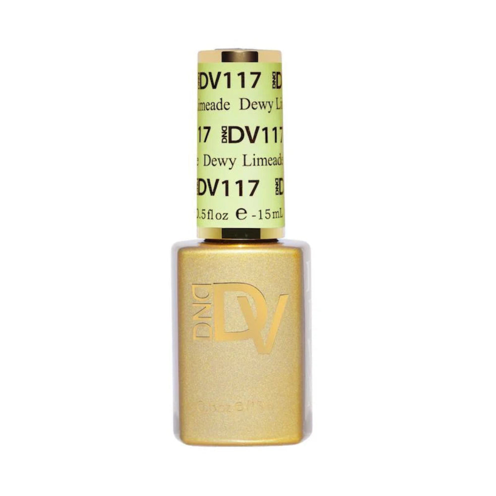 gel bottle of DND Diva Gel 117 Dewy Limeade
