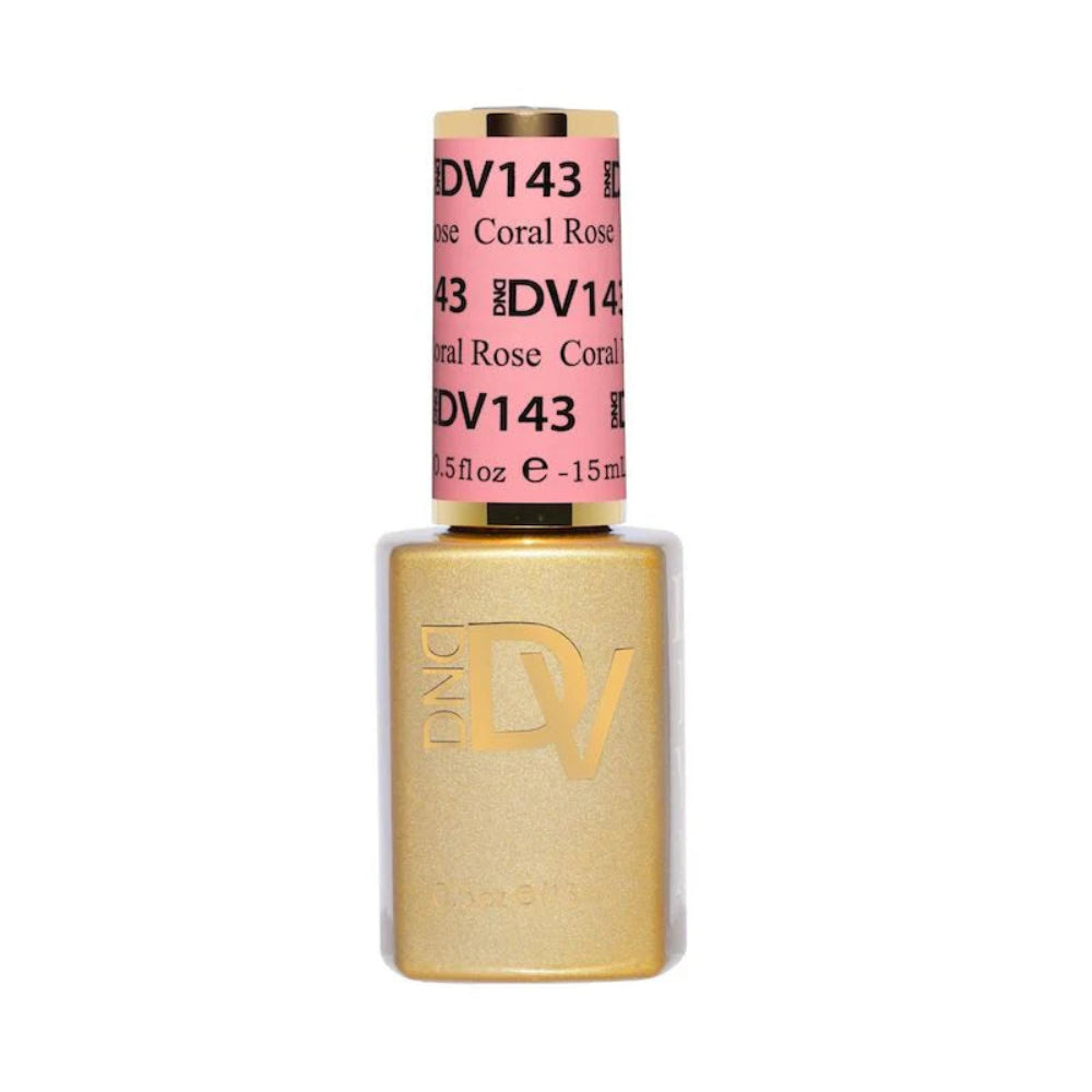 gel bottle of DND Diva Gel 143 Coral Rose