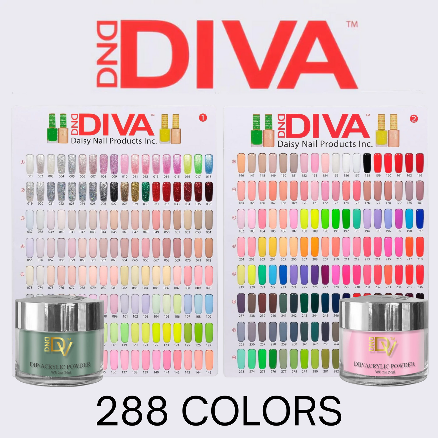 DND Diva Full Powder Collection - 288 Colors