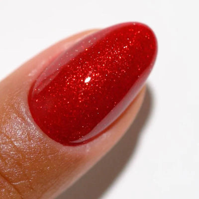 finger wearing DND Gel Polish - 896 Cherry Citrus