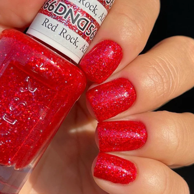 hands wearing DND Gel Polish - 566 Red Rock, AZ