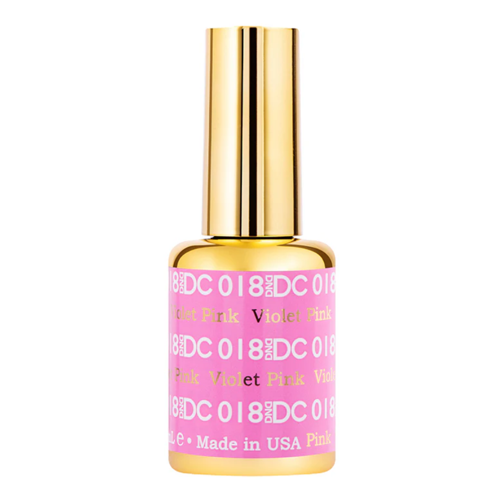 gel bottle of DND DC Gel - 018 Violet Pink