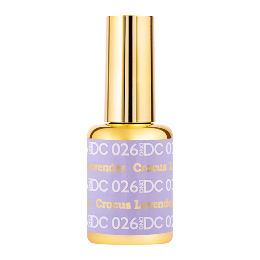 gel bottle of DND DC Gel - 026 Crocus Lavender