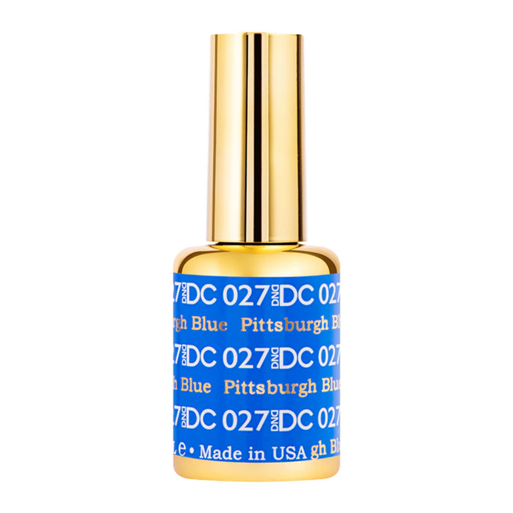 gel bottle of DND DC Gel - 027 Pittsburgh Blue
