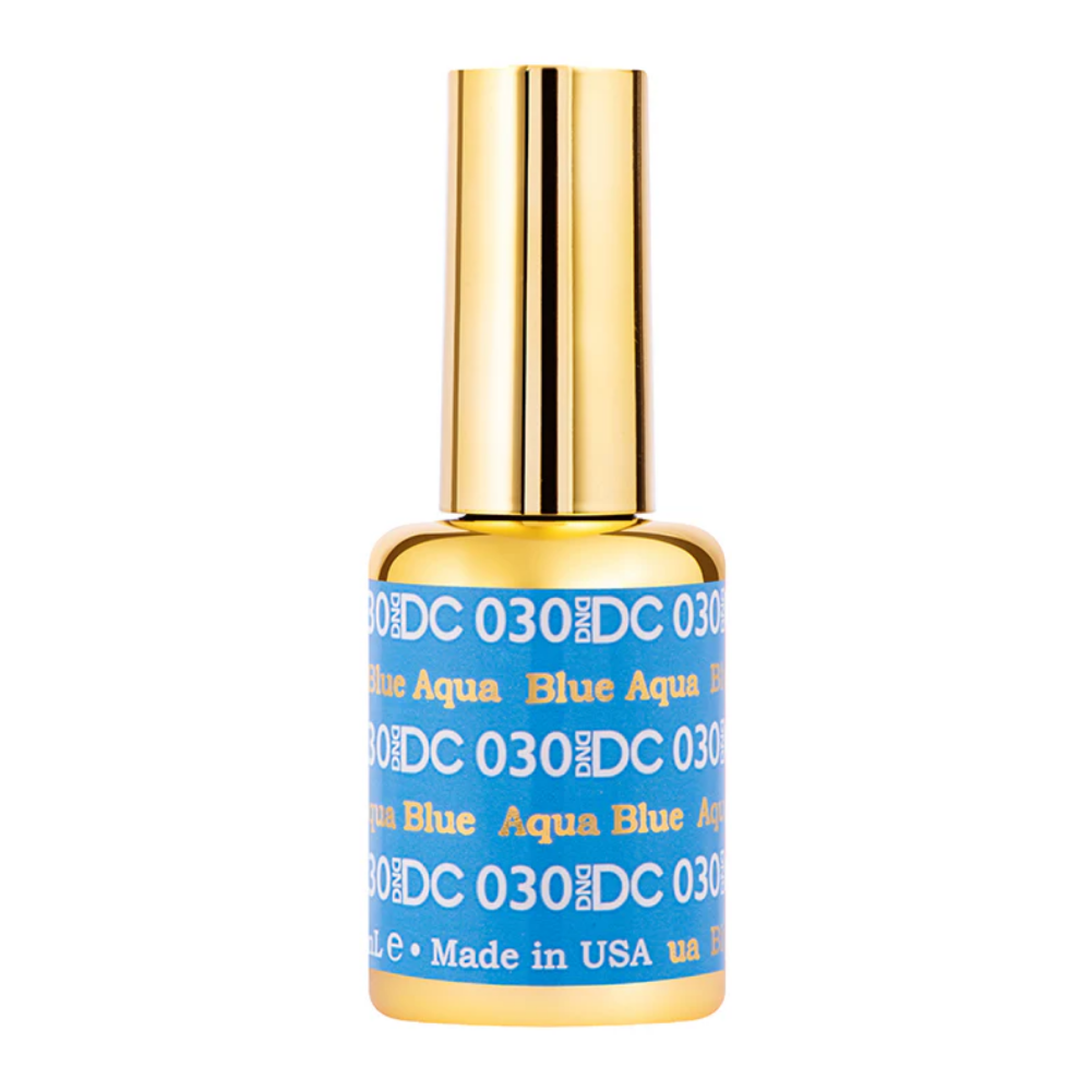 gel bottle of DND DC Gel - 030 Aqua Blue