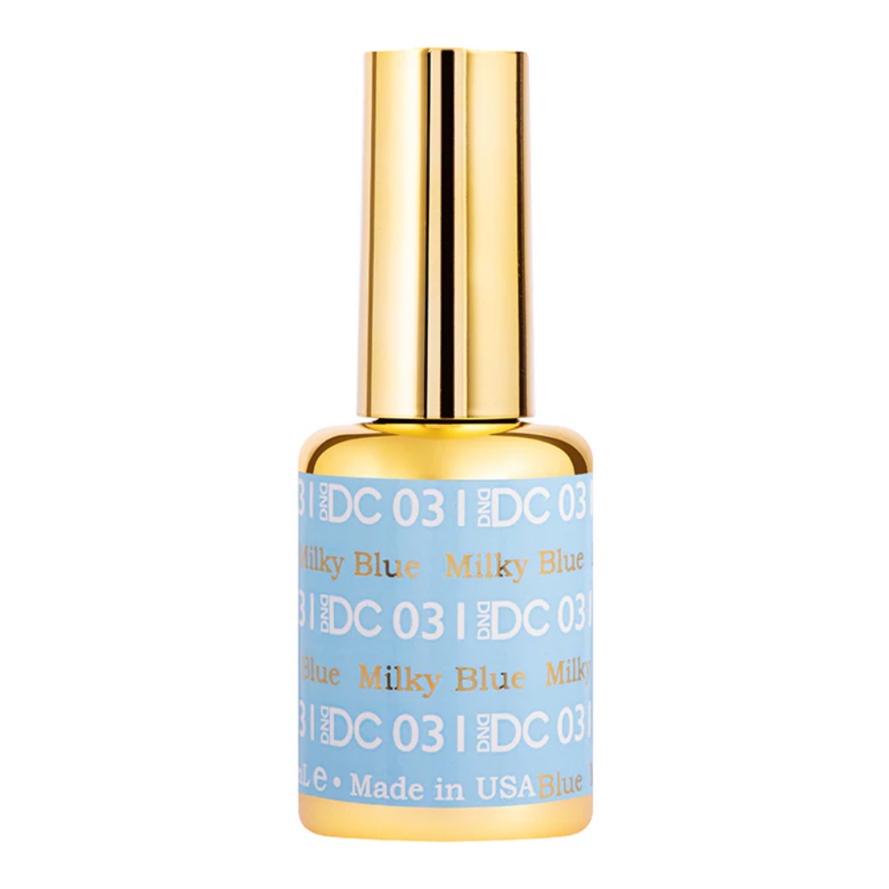 gel bottle of DND DC Gel - 031 Milky Blue
