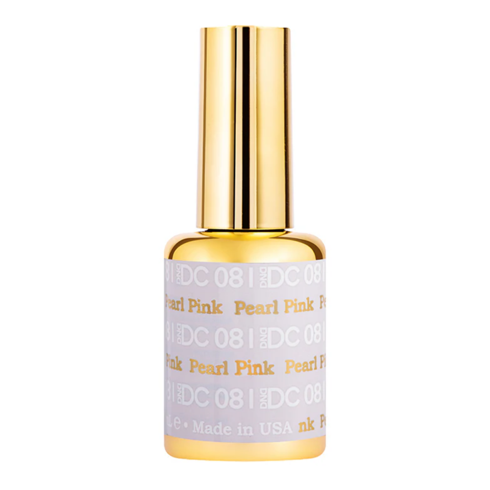 gel bottle of DND DC Gel - 081 Pearl Pink