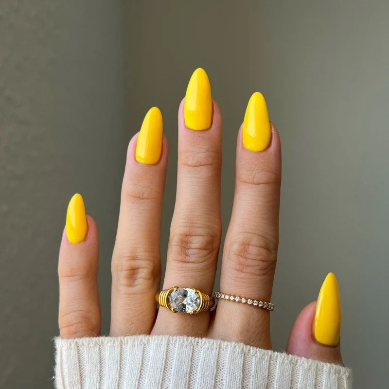 hands wearing 204 Marigold Gel & Polish Diva Duo by DND (2)