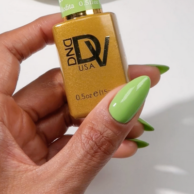 hands wearing Meditation 278 Diva Gel & Polish Duo by DND