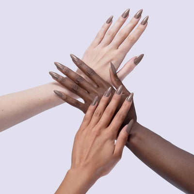 hands wearing 220 Resilient Gel Polish by V Beauty Pure