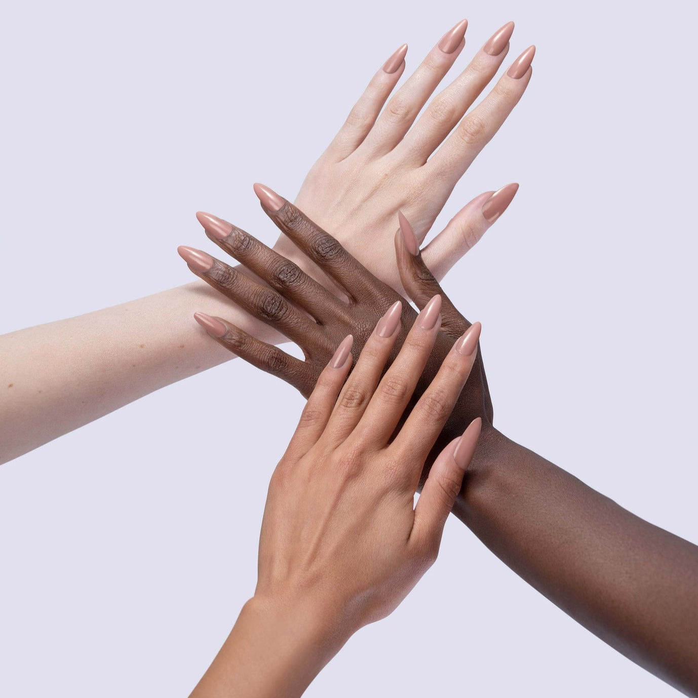 hands wearing 222 Peaceful Gel Polish by V Beauty Pure