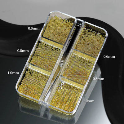 Nail Art Caviar Beads 6 Grid - Gold