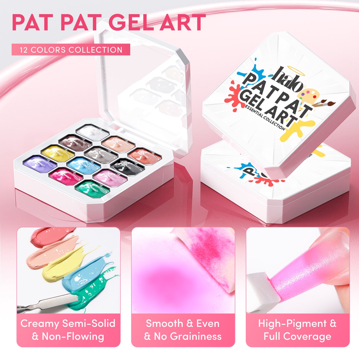 Halo Pat Pat Gel Art Palette - Essential Collection sample