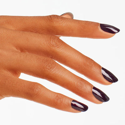 hands wearing I43 Black Cherry Chutney Intelli-Gel Trio by OPI