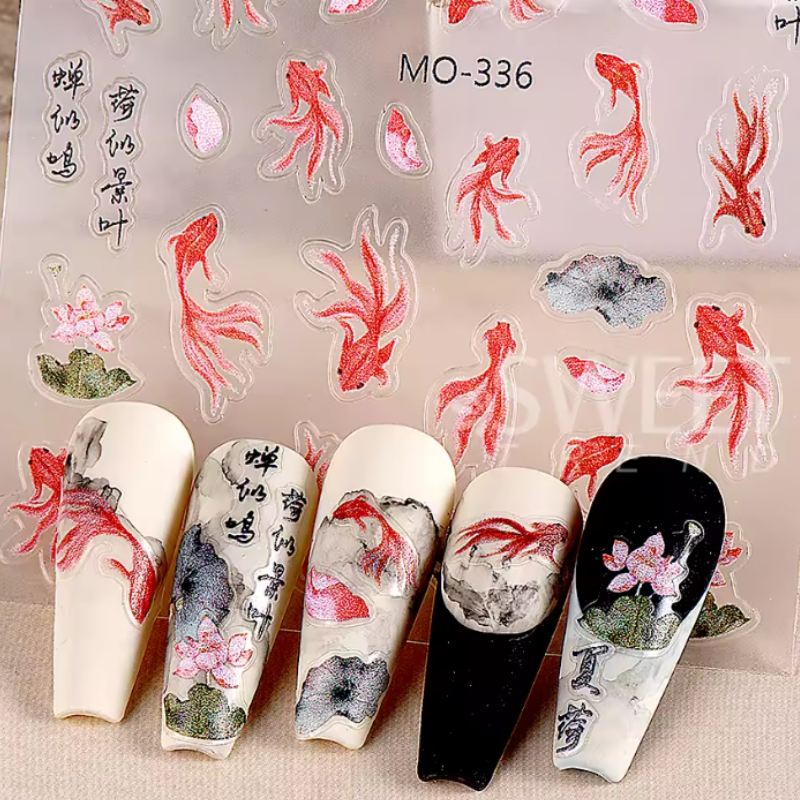Koi Fish Nail Art Stickers