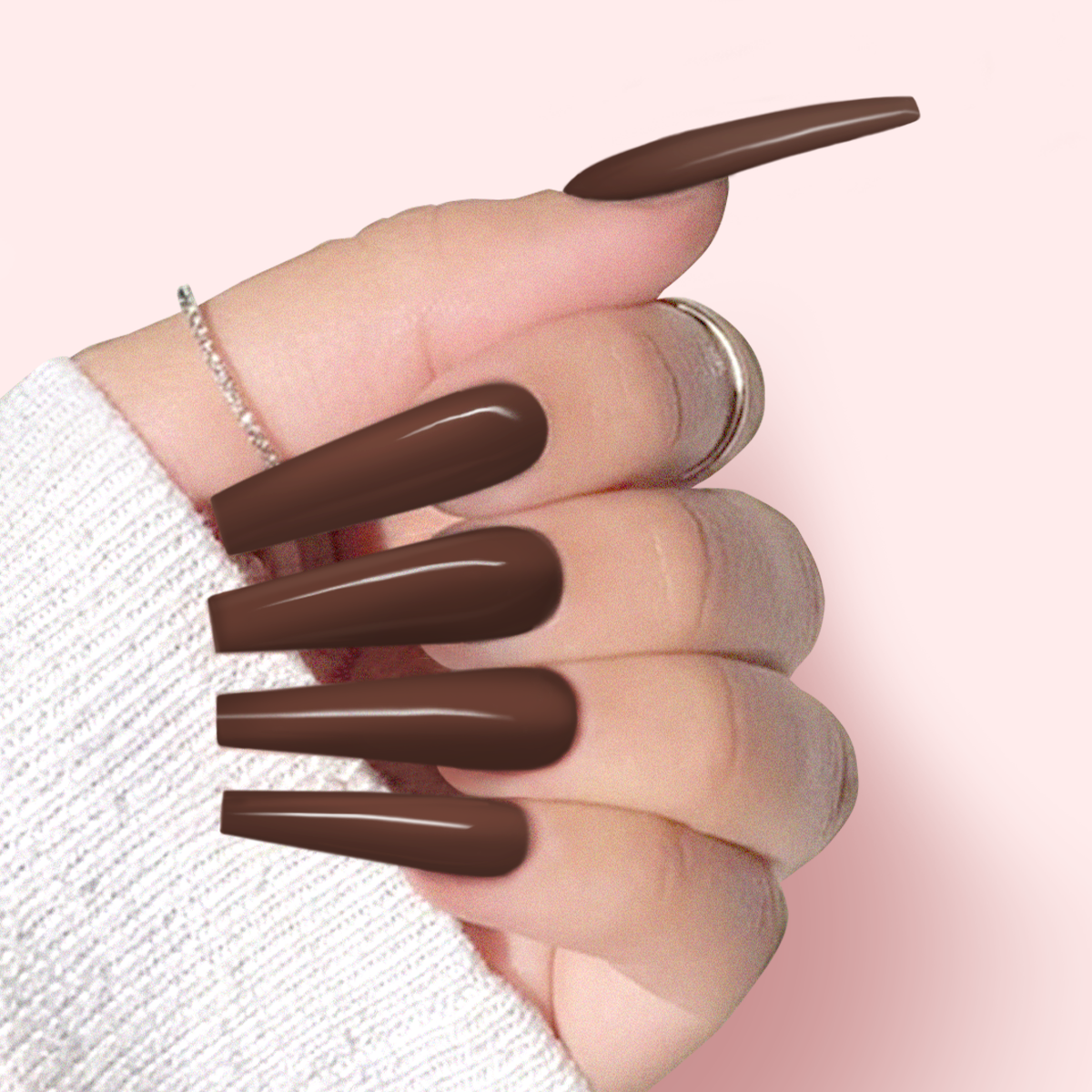 Hands Wearing DD300 Chocolate Fix By IGel Beauty