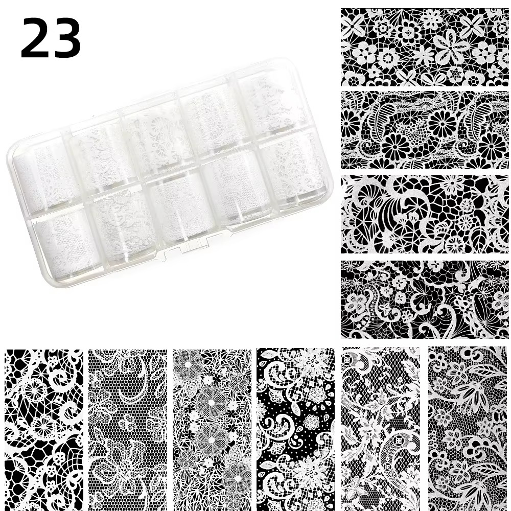 Nail Transfer Foil - White Lace
